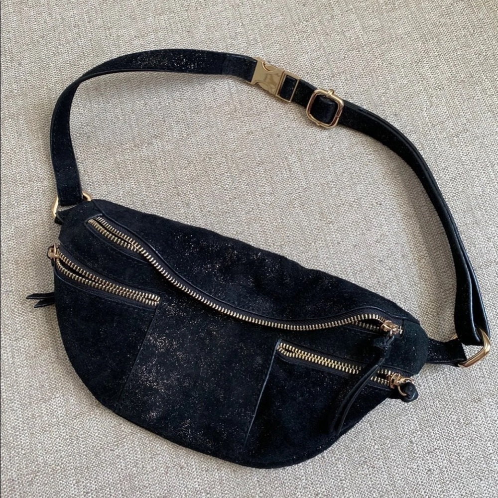 Accessorize Black Suede Belt Bag